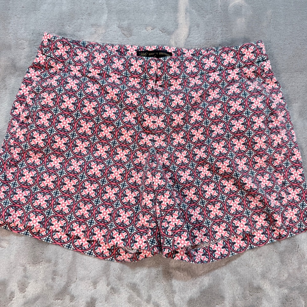 346 Brooks Brothers Women's‎ Size 4 Patterned Shorts Pink Blue White